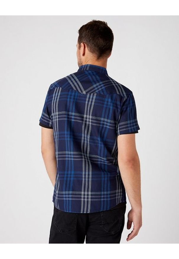 Wrangler - WRANGLER SS WESTERN SHIRT MĘSKA KOSZULA KRATA NAVY W5J03O114 112146124