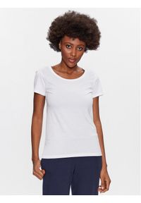 Volcano T-Shirt L02077-S23 Biały Regular Fit. Kolor: biały. Materiał: bawełna