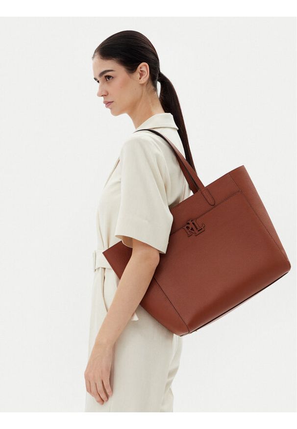 Lauren Ralph Lauren - LAUREN RALPH LAUREN Torebka 431960183001 Brązowy. Kolor: brązowy. Materiał: skórzane