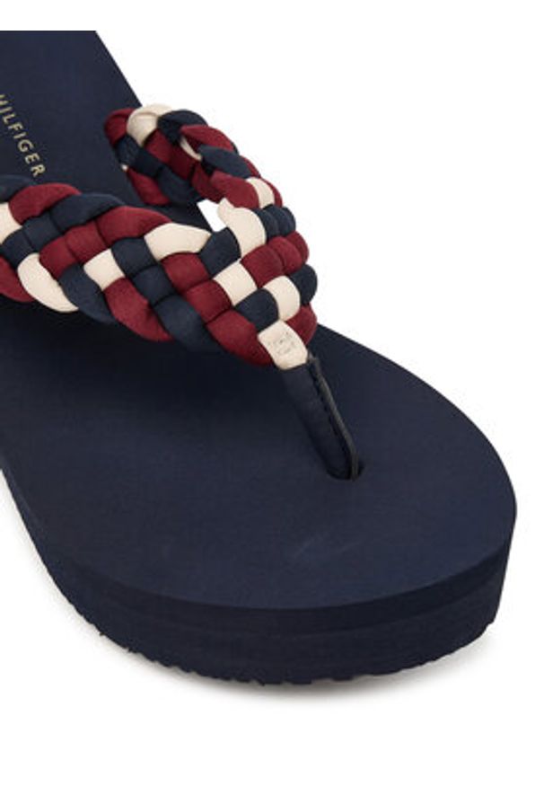 TOMMY HILFIGER - Tommy Hilfiger Japonki Th Wedge Braided Summer Sandal FW0FW09198 Kolorowy. Materiał: materiał. Wzór: kolorowy
