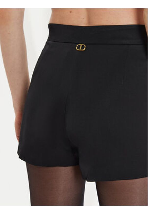 TwinSet - TWINSET Szorty materiałowe 242TP2347 Czarny Loose Fit. Kolor: czarny. Materiał: wiskoza