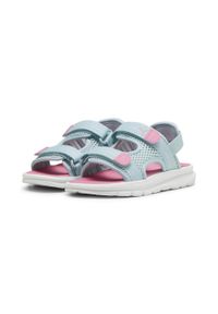 Buty do chodzenia dla dzieci Puma Evolve. Kolor: niebieski, biały, różowy, wielokolorowy. Materiał: syntetyk, materiał. Styl: sportowy