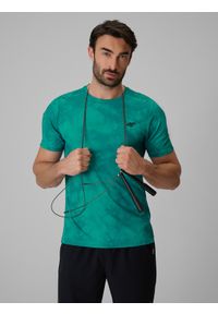 4f - 4F Koszulka treningowa regular szybkoschnąca męska - zielona M. Kolor: zielony. Materiał: materiał, włókno. Sport: fitness #1