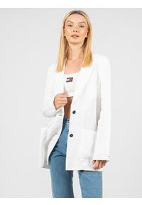 TOMMY HILFIGER - Tommy Hilfiger Marynarka | WW0WW33195 | Kobieta | Biały. Okazja: na co dzień. Kolor: biały. Materiał: len. Długość: długie. Styl: casual #5