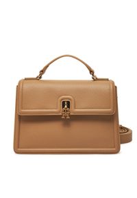TOMMY HILFIGER - Tommy Hilfiger Torebka Th Eternity Mini Satchel AW0AW17176 Beżowy. Kolor: beżowy. Materiał: skórzane