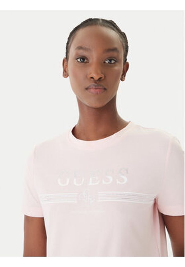 Guess T-Shirt V6GI07 K2968 Różowy Regular Fit. Kolor: różowy. Materiał: bawełna