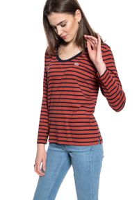 Lee - DAMSKA KOSZULKA Z DŁUGIM RĘKAWEM LEE LS SCOOP NECK TEE REGULAR FIT RED OCHRE L44DYKOE. Długość rękawa: długi rękaw. Długość: długie #7