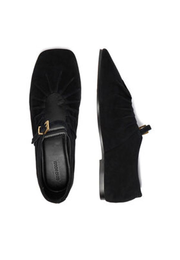 Gino Rossi Baleriny CEO-ADI-LT959S-Y2 Czarny. Kolor: czarny. Materiał: zamsz, skóra