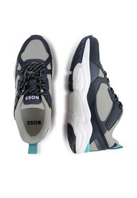 BOSS - Boss Sneakersy J50864 S Granatowy. Kolor: niebieski. Materiał: materiał, mesh