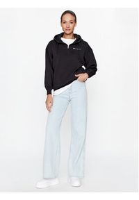 Champion Bluza Hooded Half Zip Sweatshirt 116581 Czarny Oversize. Kolor: czarny. Materiał: bawełna