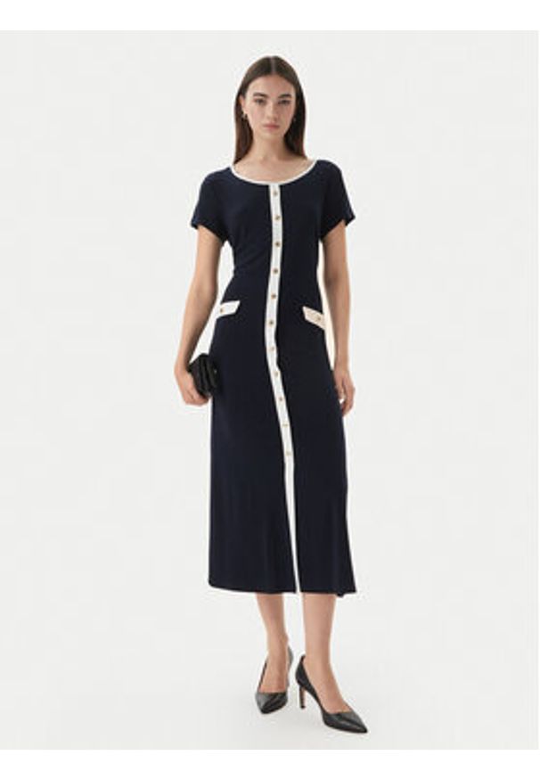Joseph Ribkoff Sukienka codzienna 261067 Granatowy Regular Fit. Okazja: na co dzień. Kolor: niebieski. Materiał: syntetyk. Typ sukienki: proste. Styl: casual