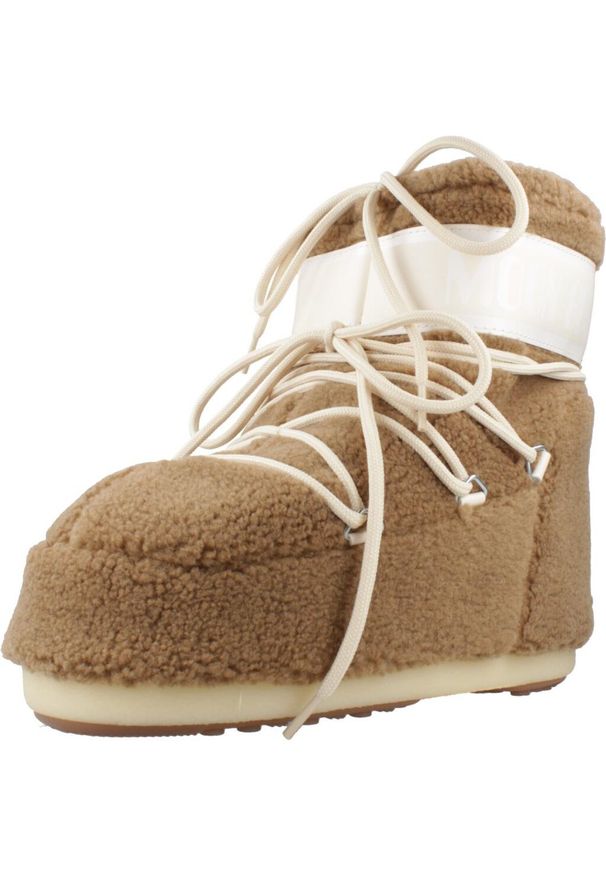 Moon Boot - MOON BOOT MB ICON LOW FLEECE Brązowy. Kolor: brązowy. Materiał: syntetyk, tkanina. Styl: sportowy