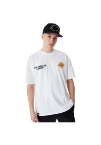 Koszulka męska New Era NBA Large Graphic BP OS Tee Los Angeles Lakers. Kolor: biały, wielokolorowy