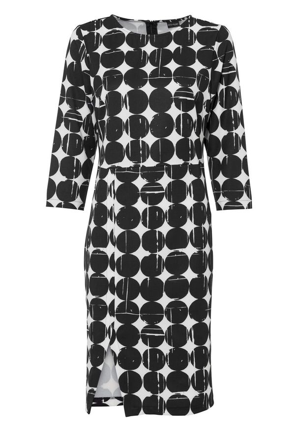 Sukienka ołówkowa bonprix czarno-biały wzorzysty. Kolor: czarny. Typ sukienki: ołówkowe