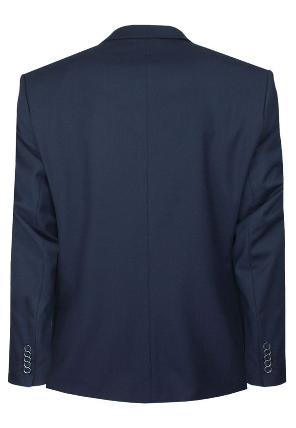 Męski, Taliowany Garnitur (Wesele, Studniówka) - Casino - Ciemny Granat. Materiał: wiskoza, poliester