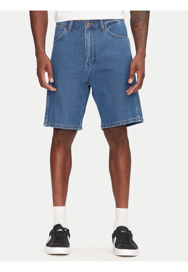 Wrangler Szorty jeansowe Frontier 112362493 Niebieski Relaxed Fit. Kolor: niebieski. Materiał: bawełna