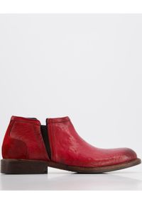 Venezia - CZERWONE BOTKI MĘSKIE 10031 SAF ROSSO. Kolor: czerwony. Materiał: skóra, syntetyk #1