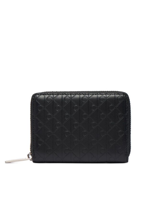 Calvin Klein Portfel Emblem Emboss Zip Coin Pouch LV04D1087G Czarny. Kolor: czarny. Materiał: skóra
