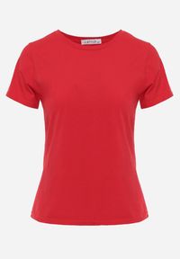 Renee - Czerwony T-shirt z Bawełny z Okrągłym Dekoltem Nedima. Okazja: na co dzień. Kolor: czerwony. Materiał: bawełna. Styl: casual, klasyczny #7