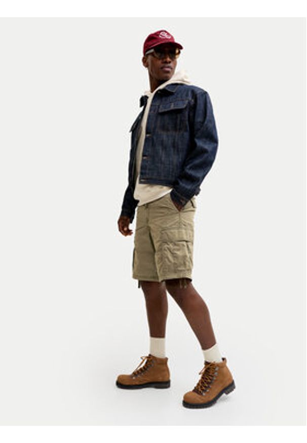 Jack & Jones Szorty materiałowe Cole Frank 12291369 Zielony Regular Fit. Kolor: zielony. Materiał: bawełna