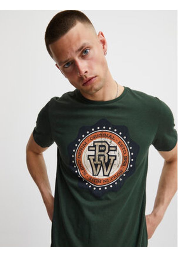 Blend T-Shirt 20715769 Zielony Regular Fit. Kolor: zielony. Materiał: bawełna