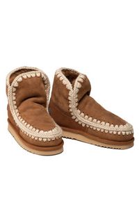 Mou Śniegowce Eskimo 18 Glitter Logo MU.FW101050A Brązowy. Kolor: brązowy. Materiał: skóra #7