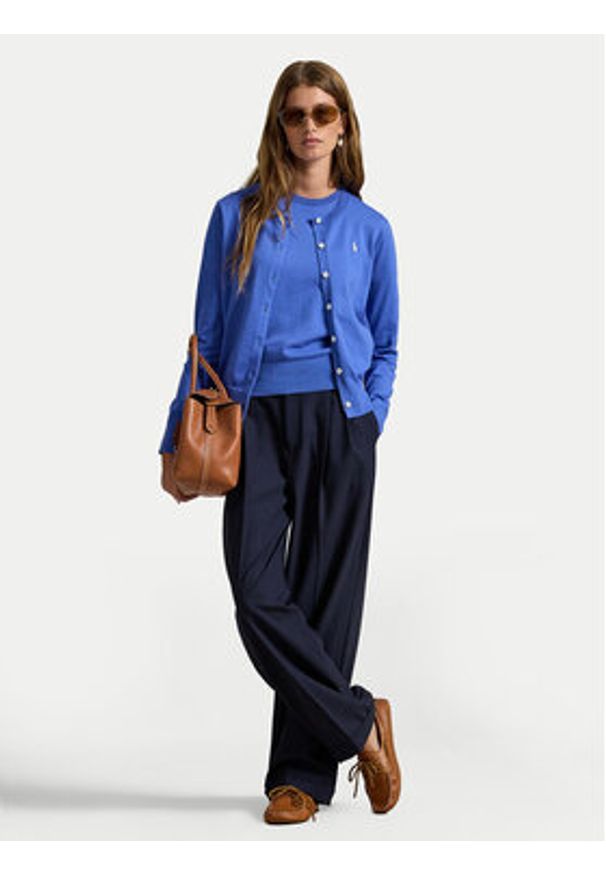 Polo Ralph Lauren Kardigan 211971871500 Niebieski Regular Fit. Typ kołnierza: polo. Kolor: niebieski. Materiał: bawełna