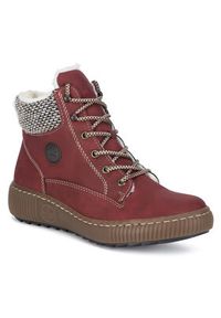 Rieker Botki Z6620-33 Czerwony. Kolor: czerwony. Materiał: skóra #4
