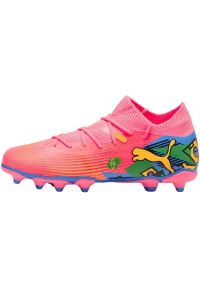 Buty piłkarskie Puma Future 7 Match Njr FG/AG Jr 107841 01 różowe. Kolor: różowy. Materiał: dzianina, syntetyk. Szerokość cholewki: normalna. Sport: piłka nożna