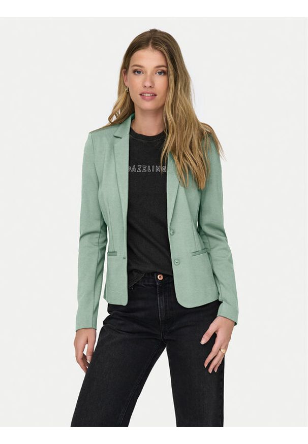 only - ONLY Marynarka Poptrash 15153144 Zielony Regular Fit. Kolor: zielony. Materiał: wiskoza