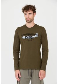 Aeronautica Militare - AERONAUTICA MILITARE Zielony męski longsleeve bawełniany, Rozmiar 3XL. Kolor: zielony. Materiał: bawełna. Długość rękawa: długi rękaw