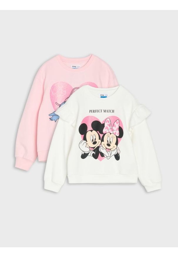 Sinsay - Bluza crewneck z nadrukiem 2 pack Disney - wielobarwny. Wzór: motyw z bajki, nadruk