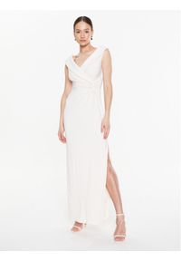 Lauren Ralph Lauren Sukienka wieczorowa 253863940001 Écru Slim Fit. Materiał: syntetyk. Styl: wizytowy