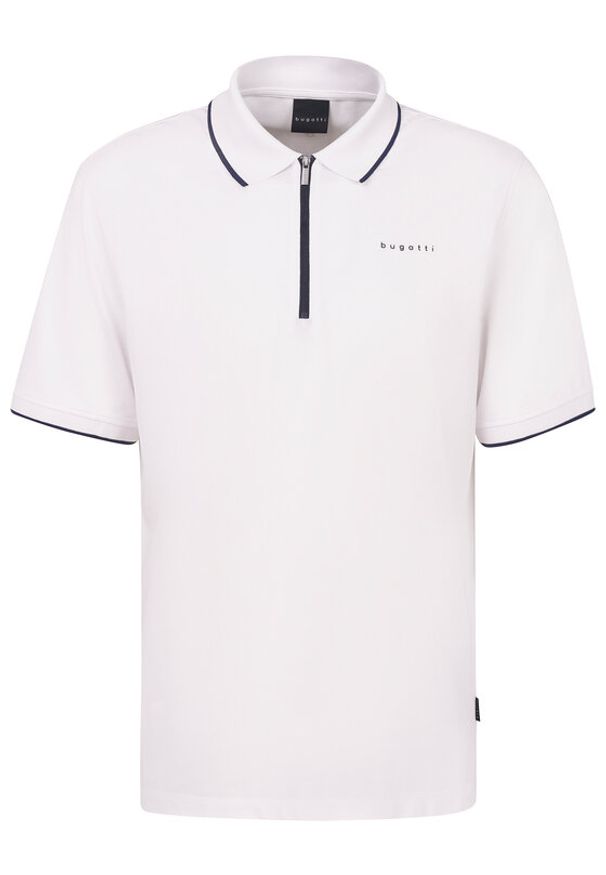 Bugatti Polo 8150-75033C Biały Regular Fit. Typ kołnierza: polo. Kolor: biały. Materiał: syntetyk