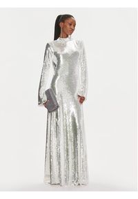 ROTATE Sukienka wieczorowa Sequins 111676400 Biały Slim Fit. Kolor: biały. Materiał: syntetyk. Styl: wizytowy