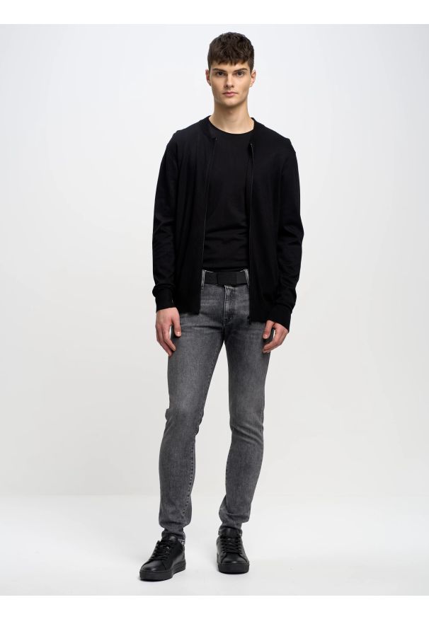 Big-Star - Jeansy męskie skinny szare Deric 993. Okazja: na co dzień. Kolor: szary. Styl: casual