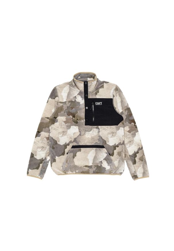 Bluza sherpa męska Colourwear Snap Pile. Kolor: zielony, brązowy, wielokolorowy. Materiał: polar