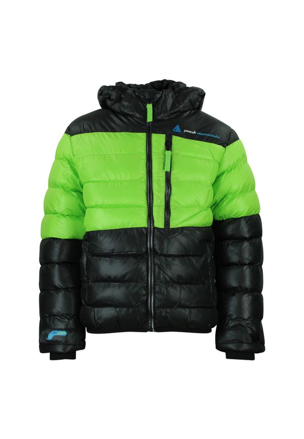 PEAK MOUNTAIN - Kurtka dziecięca Peak Mountain Ecaptin. Kolor: czarny, wielokolorowy, zielony. Materiał: puch. Sezon: zima. Styl: sportowy