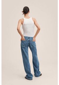 mango - Mango jeansy Eloise damskie medium waist. Kolor: turkusowy #8