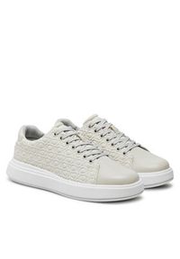 Calvin Klein Sneakersy Cupsole Lace Up Saff Mono HW0HW02103 Beżowy. Kolor: beżowy. Materiał: skóra #4