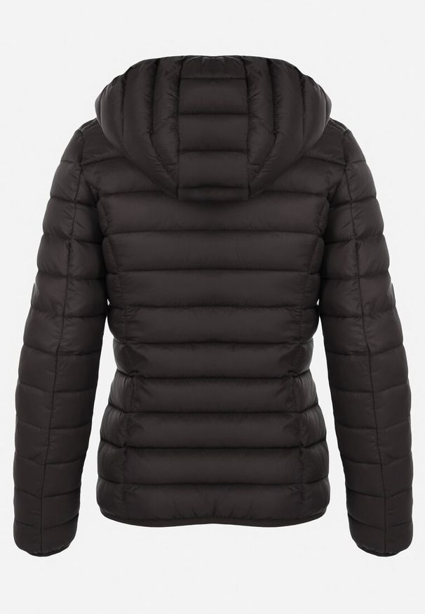 Born2be - Czarna Kurtka Pikowana Leanderos. Kolor: czarny. Materiał: tkanina. Długość rękawa: długi rękaw. Długość: długie. Styl: elegancki