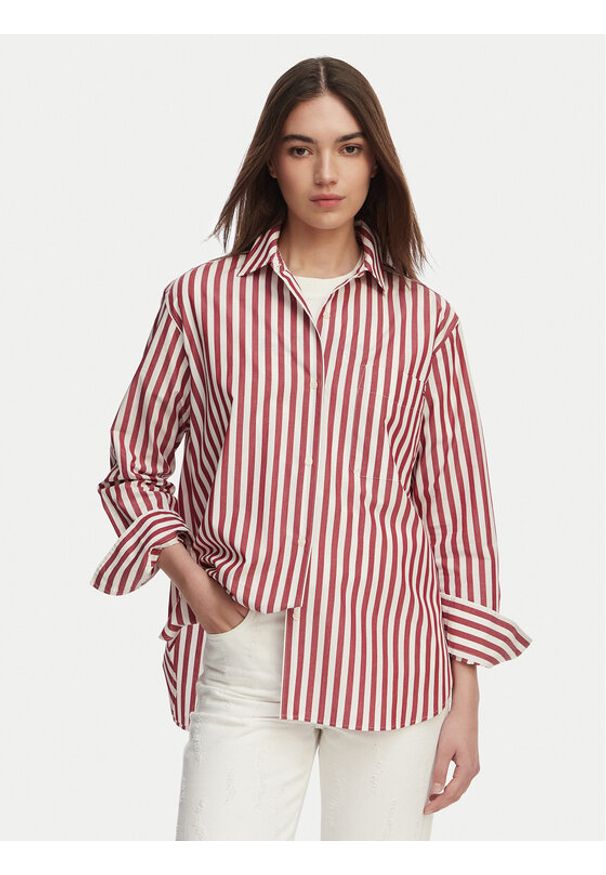 TOMMY HILFIGER - Tommy Hilfiger Koszula WW0WW45612 Czerwony jasny Regular Fit. Kolor: czerwony. Materiał: bawełna