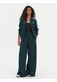 Adidas - adidas Spodnie dresowe adicolor Satin JV7511 Zielony Wide Leg. Kolor: zielony. Materiał: syntetyk #3