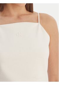 Calvin Klein Jeans Top Ponte LV044F206G Beżowy Slim Fit. Kolor: beżowy. Materiał: syntetyk #4