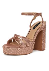 Nine West Sandały S3SH005-01A Różowy. Kolor: różowy. Materiał: materiał