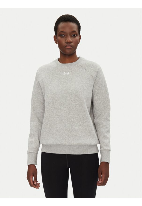 Under Armour Bluza Rival Fleece Crew 1379508 Szary Loose Fit. Kolor: szary. Materiał: bawełna