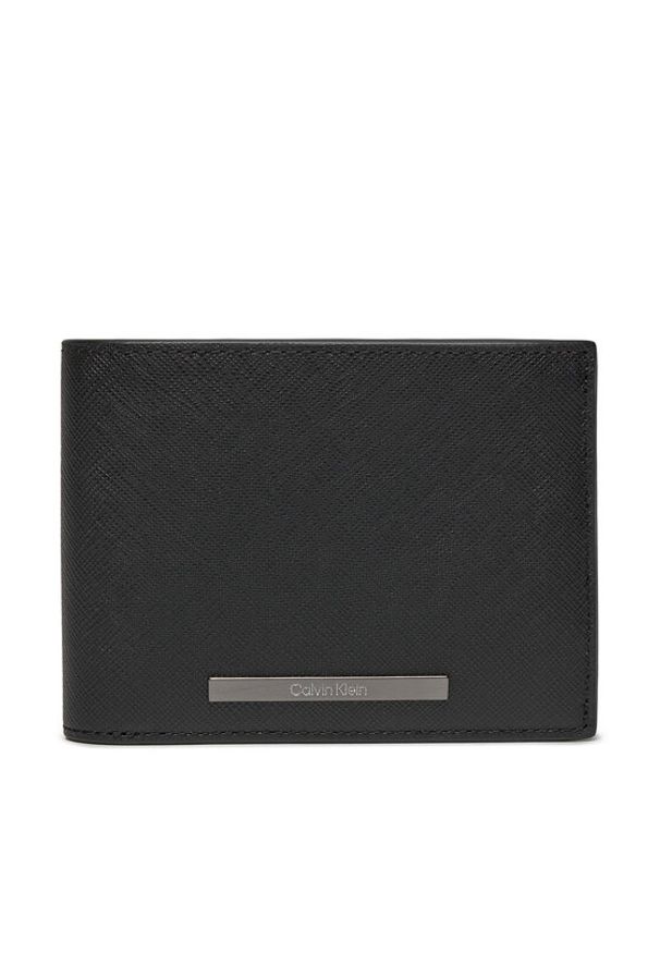 Calvin Klein Duży Portfel Męski Modern Bar Trifold 10Cc W/Coin K50K511700 Czarny. Kolor: czarny