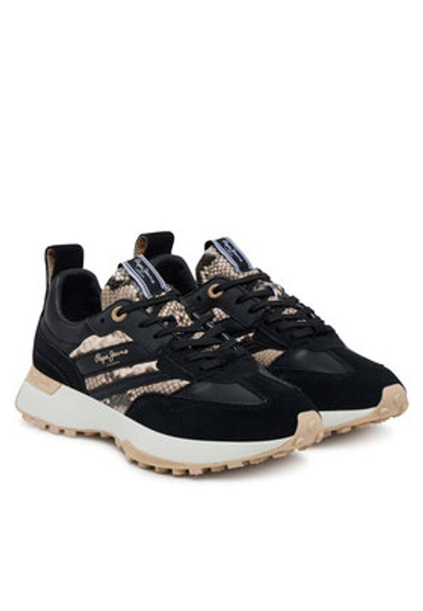Pepe Jeans Sneakersy Lucky Fenix PLS600019 Czarny. Kolor: czarny. Materiał: zamsz, skóra