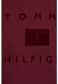 TOMMY HILFIGER - Tommy Hilfiger T-shirt bawełniany kolor bordowy. Okazja: na co dzień. Kolor: czerwony. Materiał: bawełna. Styl: casual #4