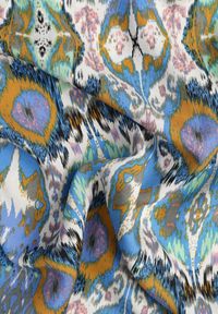 Renee - Niebiesko-Zielona Rozkloszowana Sukienka z Bawełny na Ramiączkach Tessadra. Okazja: na co dzień. Kolor: niebieski. Materiał: bawełna. Długość rękawa: na ramiączkach. Styl: casual #8